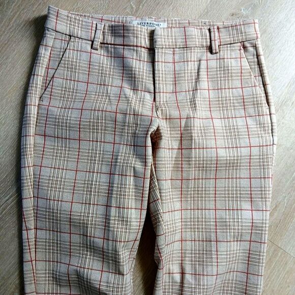 Liverpool Los Angeles Kelsey Trouser with Slit Soft Touch Plaid Pockets 6/28 - Picture 9 of 16